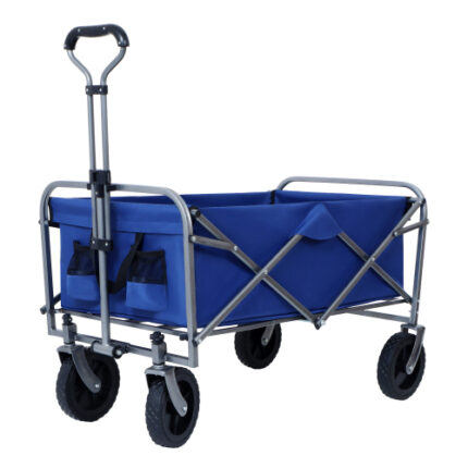 All-Purpose Collapsible Wagon Cart: Foldable Design, Wheeled with Drink Holders for Shopping, Garden, Sports & Outdoor