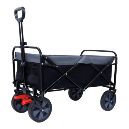 Heavy-Duty 400LBS Foldable Wagon with Extended Tailgate - All-Terrain Beach Wheels, Waterproof & Dustproof UV-Resistant Rain Cover Included