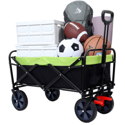 360LBS Heavy Duty 150L Collapsible Wagon Cart - Foldable for Garden, Grocery & Outdoor Use